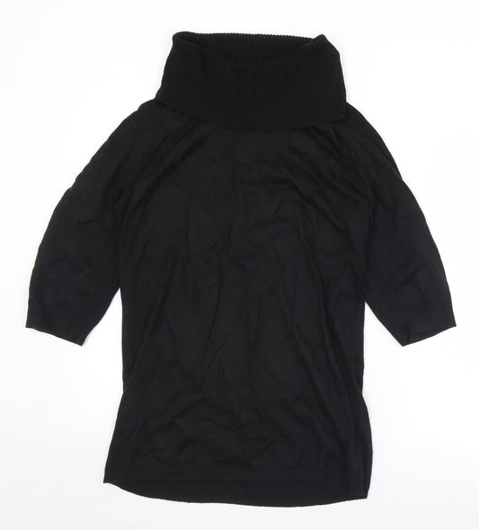 Papaya Womens Black Roll Neck  Acrylic Pullover Jumper Size 14   - Missing belt