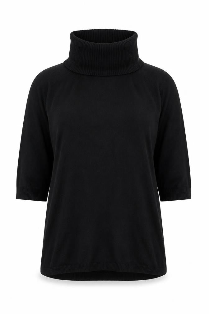 Papaya Womens Black Roll Neck  Acrylic Pullover Jumper Size 14   - Missing belt