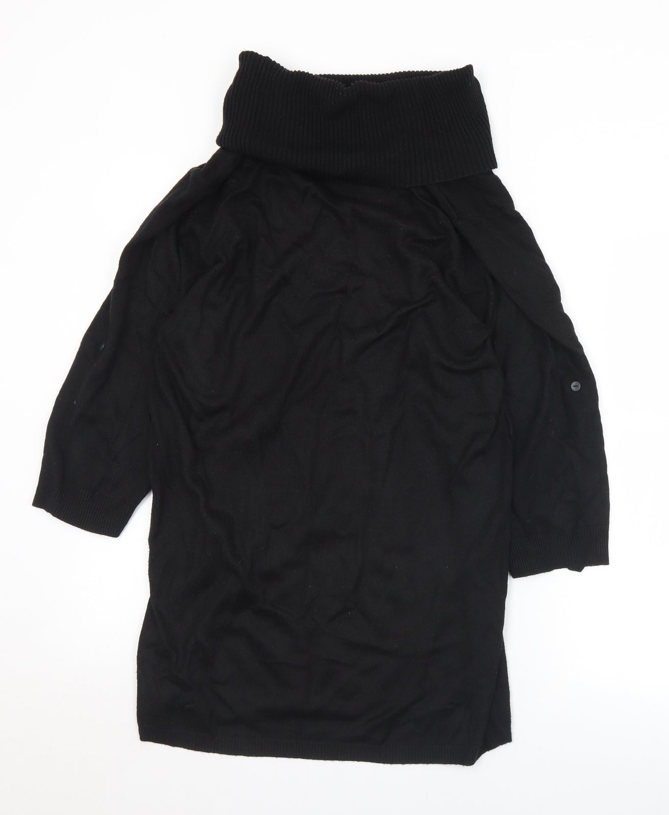Papaya Womens Black Roll Neck  Acrylic Pullover Jumper Size 14   - Missing belt