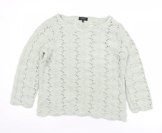 Matalan Womens Green Round Neck  Acrylic Pullover Jumper Size 14