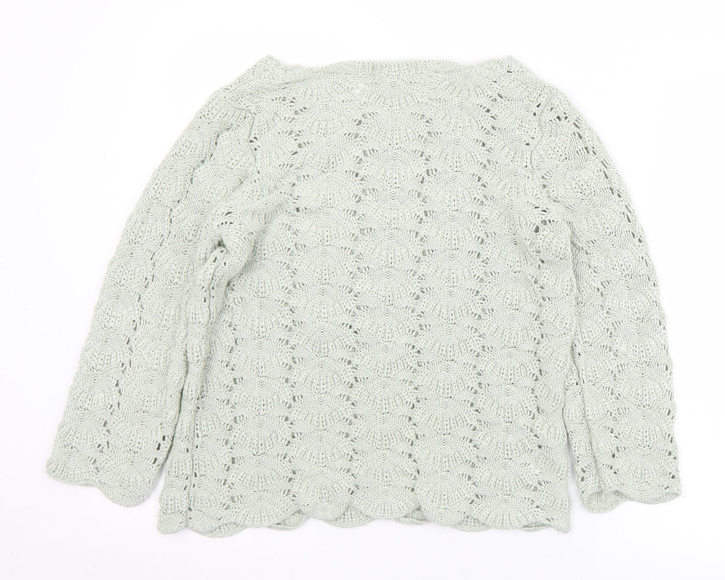 Matalan Womens Green Round Neck  Acrylic Pullover Jumper Size 14