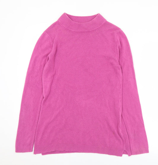 Matalan Womens Pink Mock Neck  Acrylic Pullover Jumper Size 12