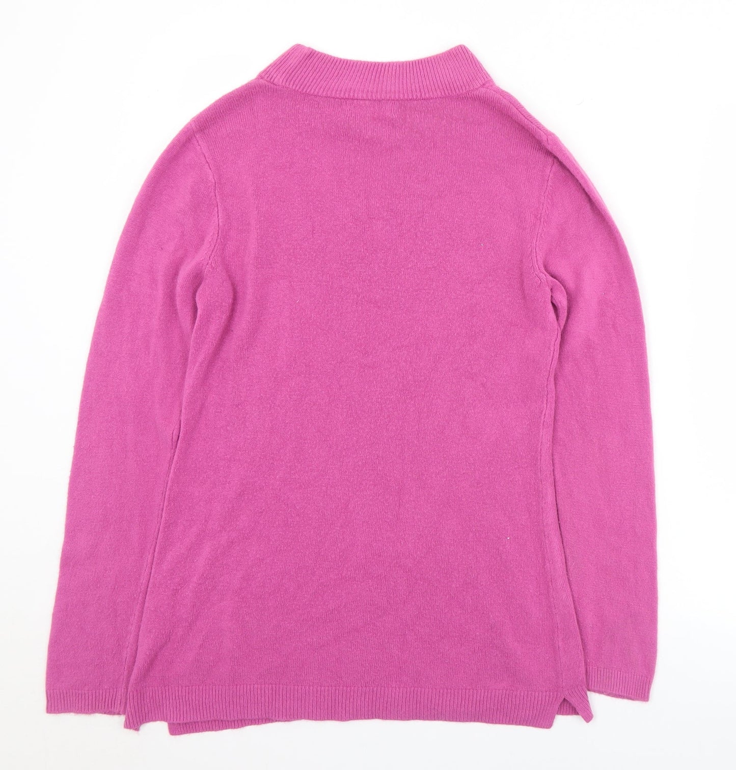 Matalan Womens Pink Mock Neck  Acrylic Pullover Jumper Size 12