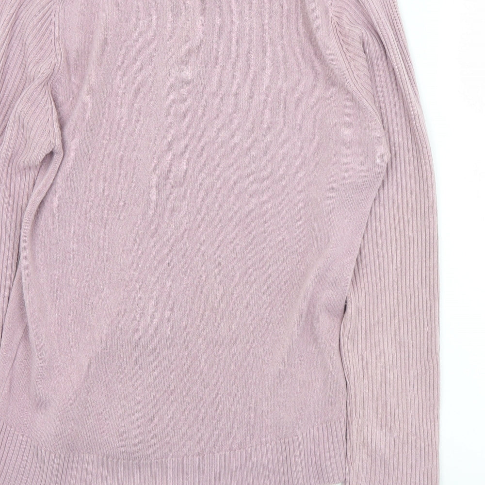 Ellie Louise Womens Purple Collared  Acrylic Full Zip Jumper Size S