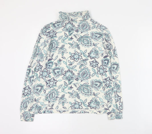 Karen Scott Womens Blue Floral Cotton Pullover Sweatshirt Size S  Pullover