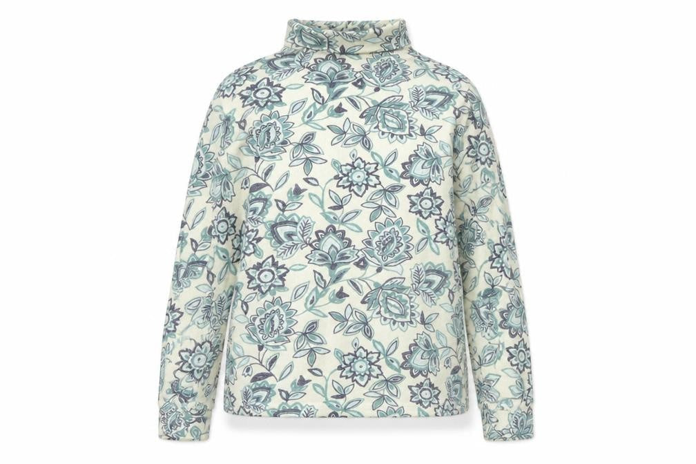Karen Scott Womens Blue Floral Cotton Pullover Sweatshirt Size S  Pullover