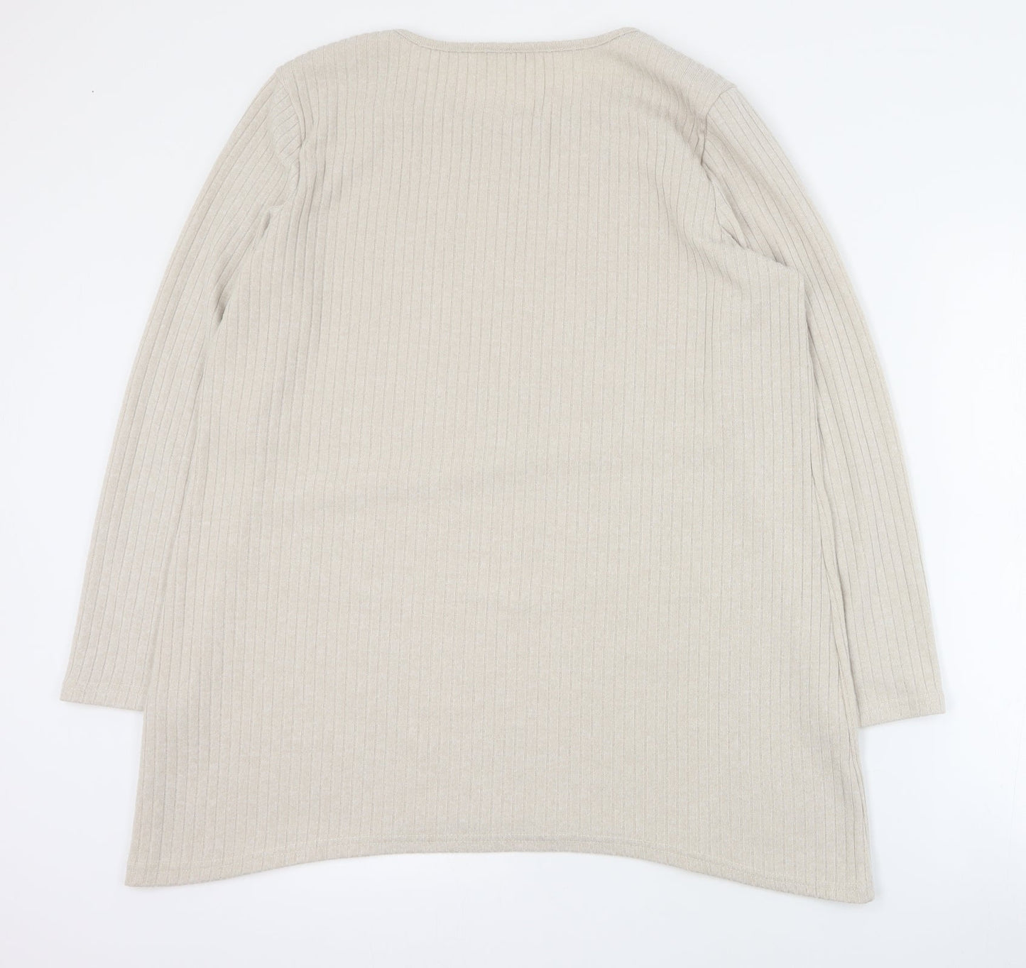 Beloved Womens Beige Round Neck  Polyester Pullover Jumper Size 2XL