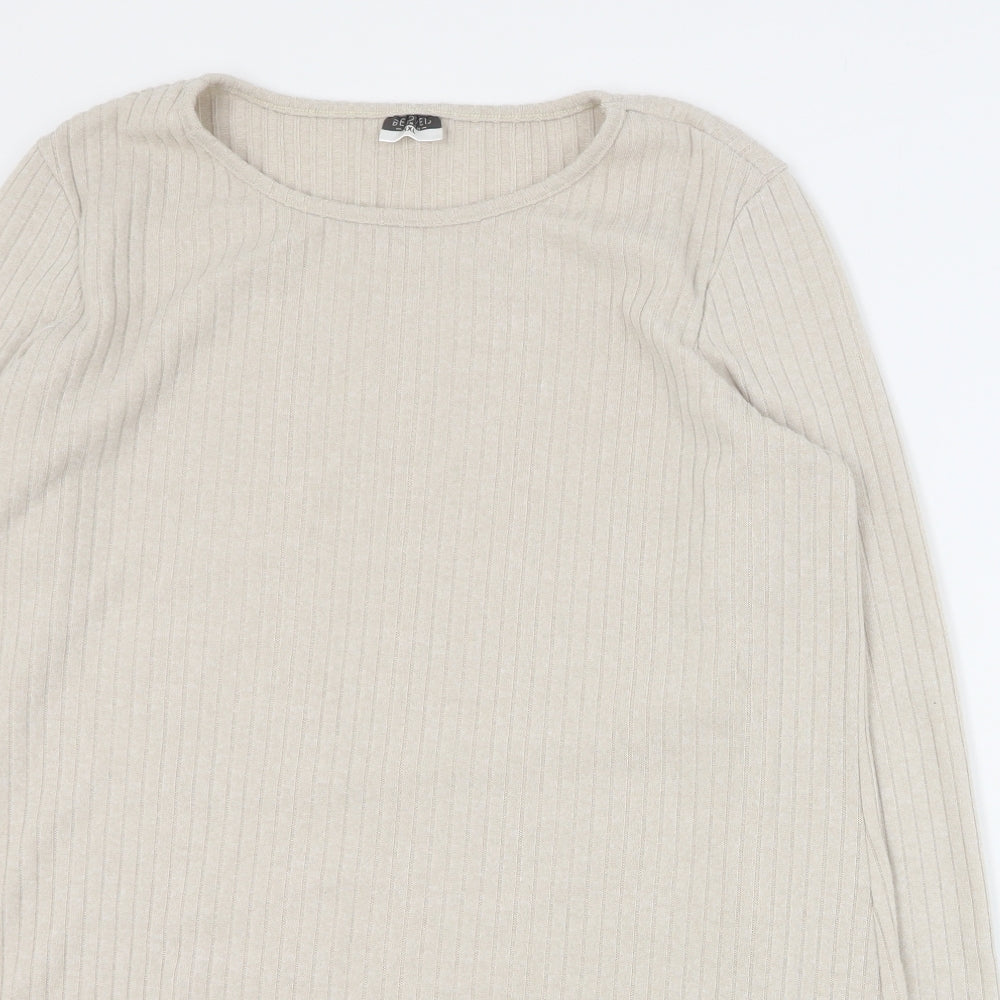 Beloved Womens Beige Round Neck  Polyester Pullover Jumper Size 2XL