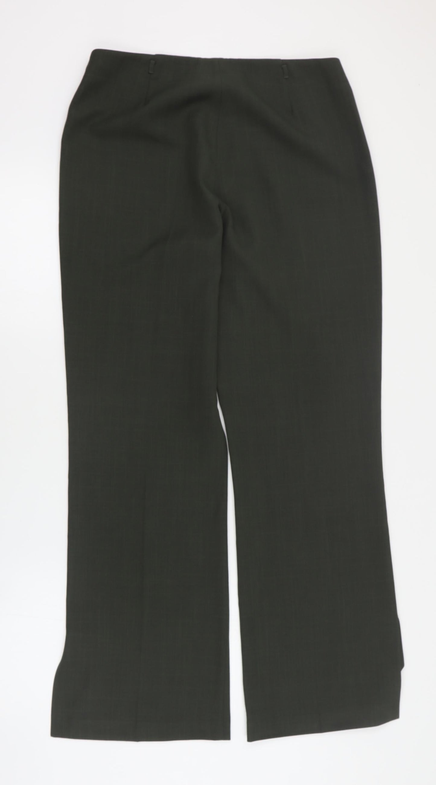 Select Womens Green  Polyester Dress Pants Trousers Size 14 L32 in Regular Zip