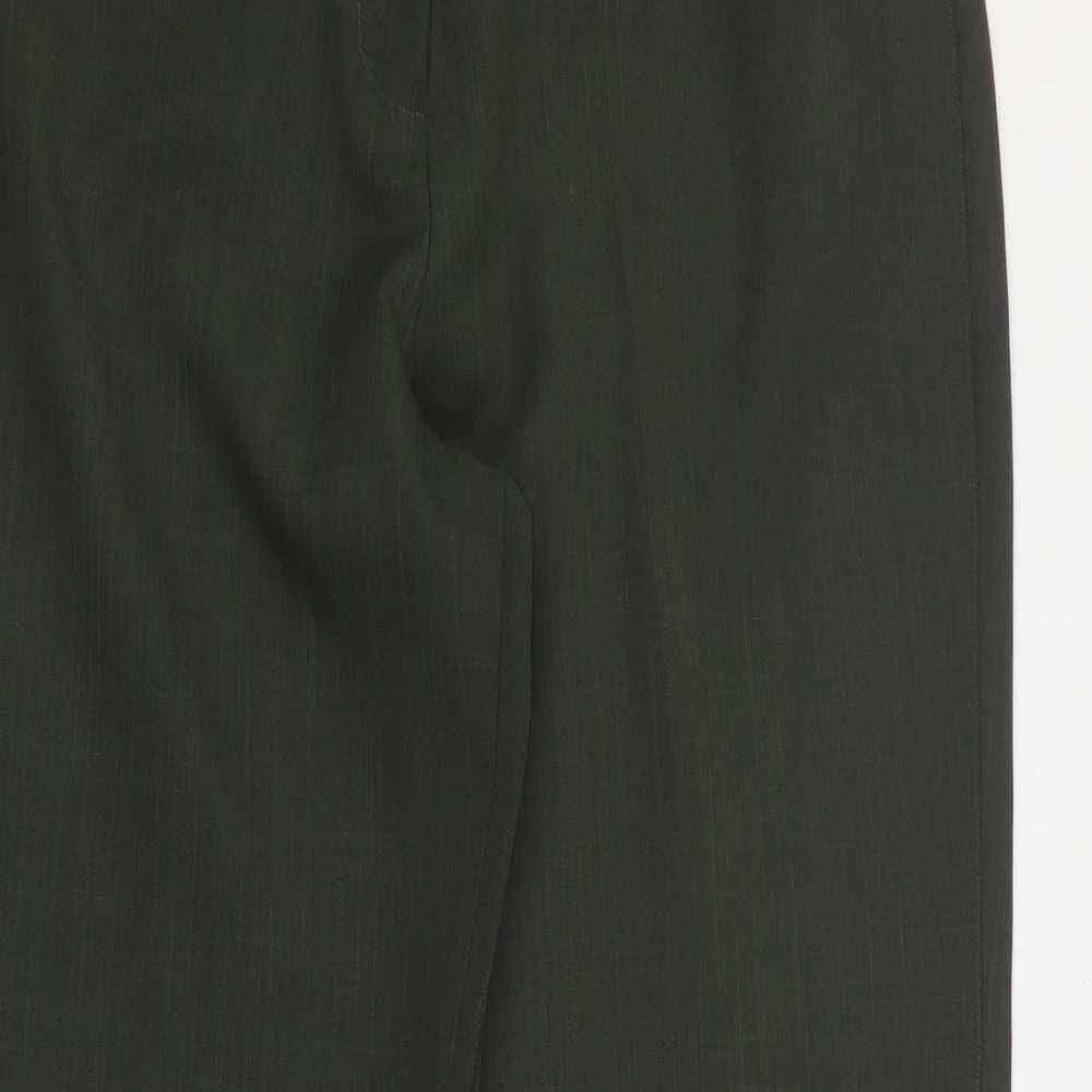 Select Womens Green  Polyester Dress Pants Trousers Size 14 L32 in Regular Zip