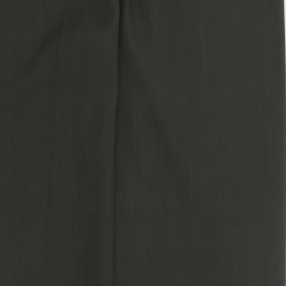 Select Womens Green  Polyester Dress Pants Trousers Size 14 L32 in Regular Zip