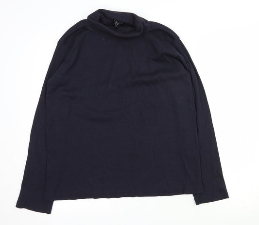 New Look Womens Blue Roll Neck  Cotton Pullover Jumper Size 18