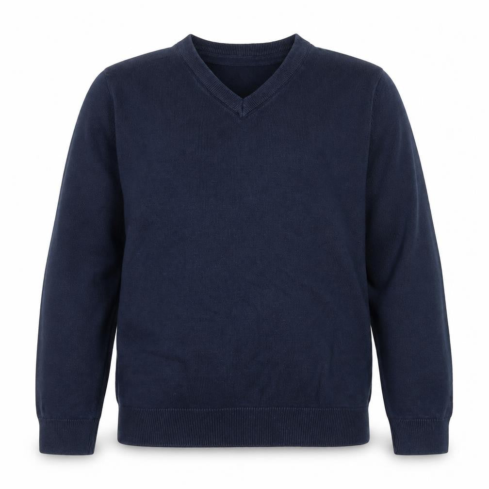 Marks & Spencer Boys Blue V-Neck  Cotton Pullover Jumper Size 10-11 Years  Pullover