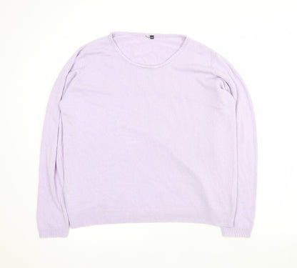 Essentials Womens Purple Round Neck  Acrylic Pullover Jumper Size 16