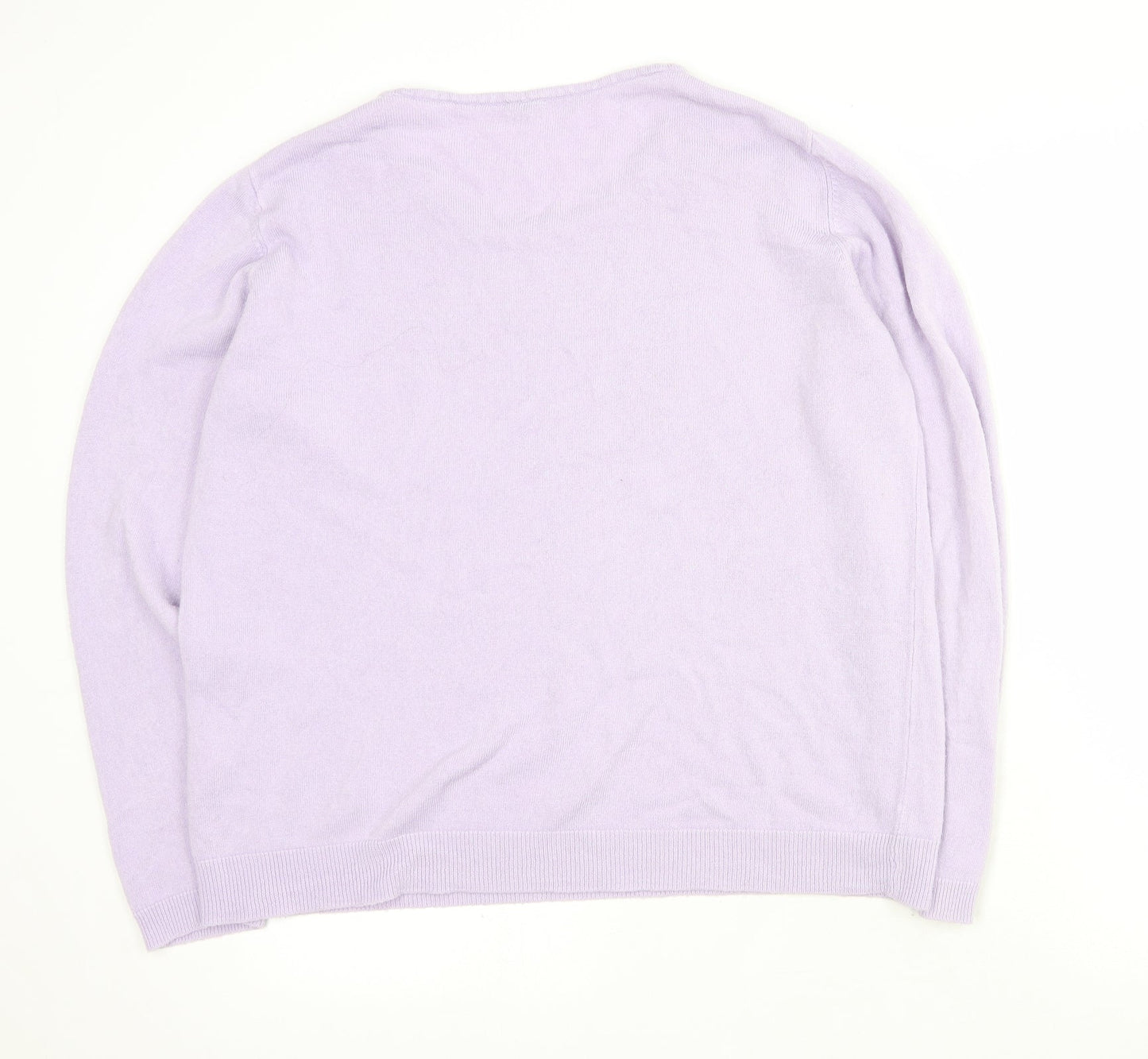 Essentials Womens Purple Round Neck  Acrylic Pullover Jumper Size 16