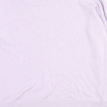 Essentials Womens Purple Round Neck  Acrylic Pullover Jumper Size 16