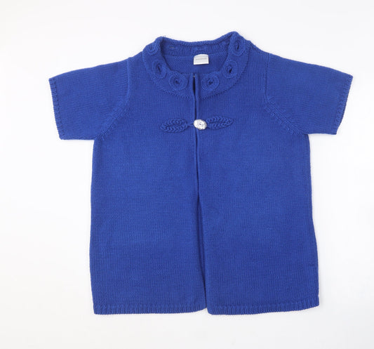 Wardrobe Womens Blue Round Neck  Acrylic Cardigan Jumper Size 12   - 12/14