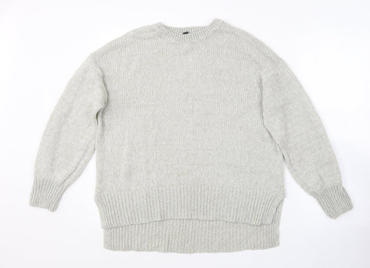 New Look Womens Grey Round Neck  Acrylic Pullover Jumper Size M