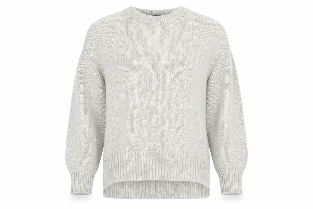 New Look Womens Grey Round Neck  Acrylic Pullover Jumper Size M