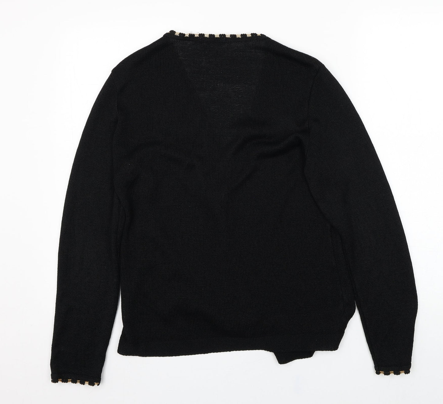 George Womens Black V-Neck  Cotton Cardigan Jumper Size 16