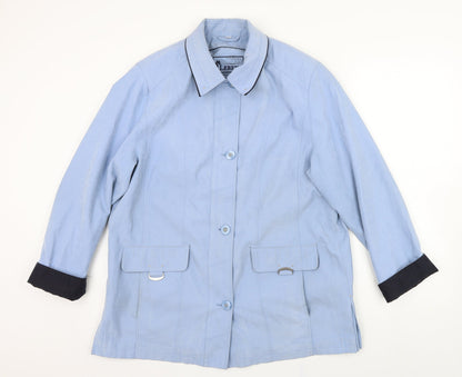 Lebek Womens Blue   Trench Coat Coat Size 16