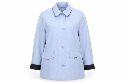 Lebek Womens Blue   Trench Coat Coat Size 16
