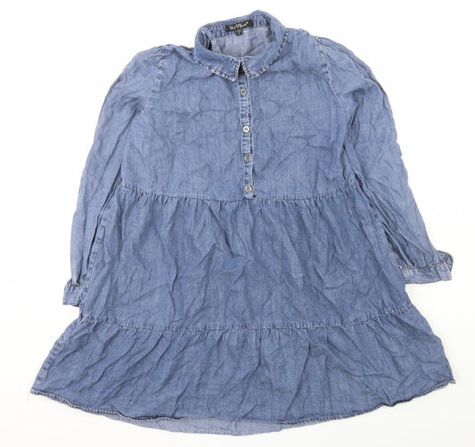 Velvet Heart Womens Blue   Shirt Dress  Size S  Collared Button