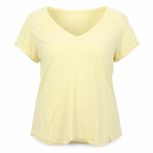 Soft & Sexy  Womens Yellow  Viscose Basic T-Shirt Size XL Collared
