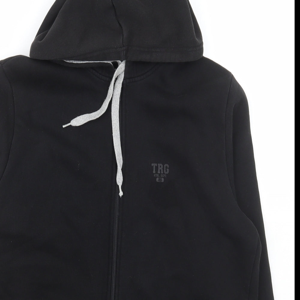 TRC Womens Black Roll Neck  Cotton Full Zip Jumper Size M