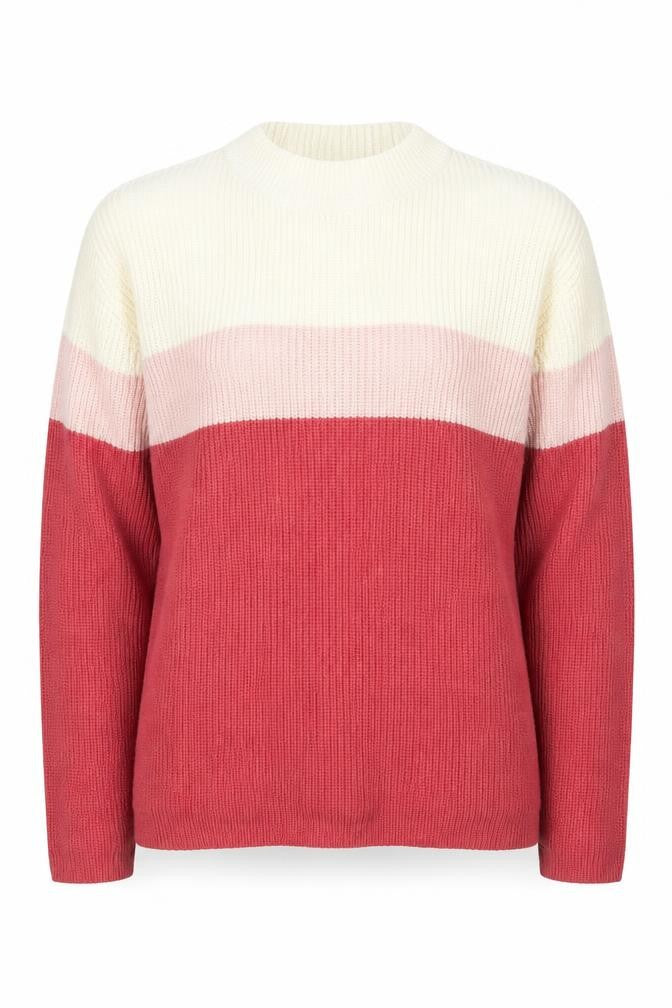 Pure & Natural Womens Multicoloured Mock Neck Striped Acrylic Pullover Jumper Size L