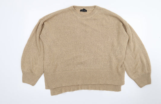 New Look Womens Beige Crew Neck  Acrylic Pullover Jumper Size L