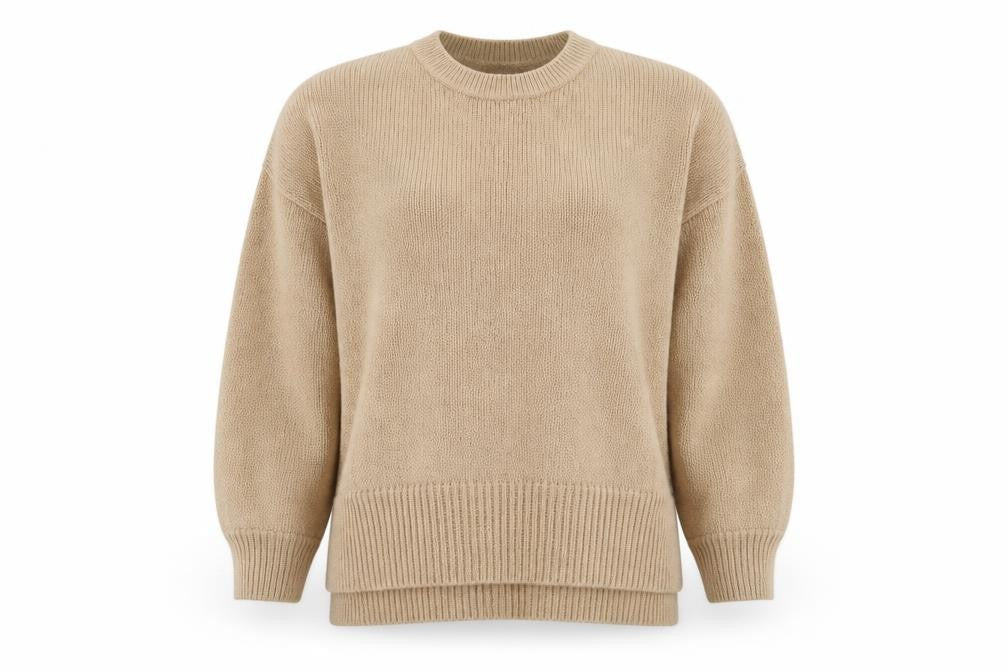 New Look Womens Beige Crew Neck  Acrylic Pullover Jumper Size L