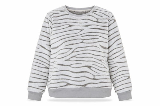 Debenhams Womens Grey Crew Neck Animal Print Polyester Pullover Jumper Size 12   - Lounge Top