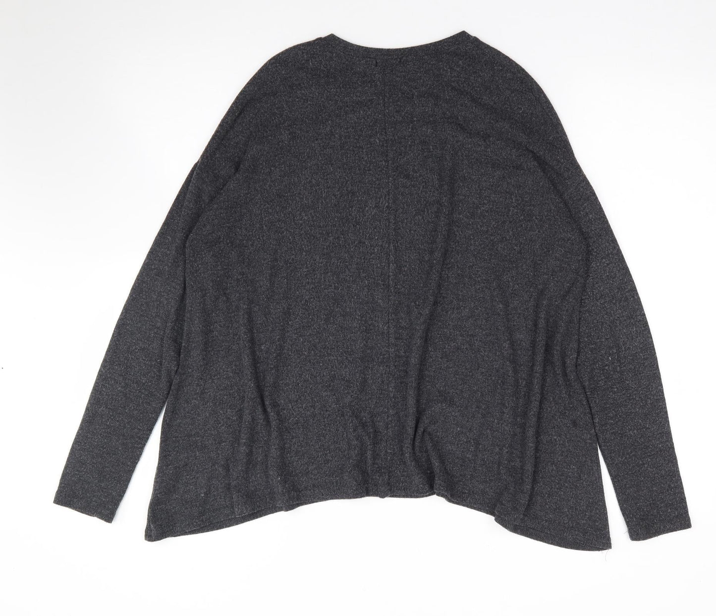 River Island Womens Grey  Viscose Jersey T-Shirt Size 8 Round Neck - Hanky Hem