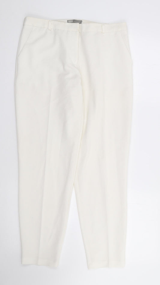 ASOS Womens Ivory  Polyester Trousers  Size S L27 in Regular Zip