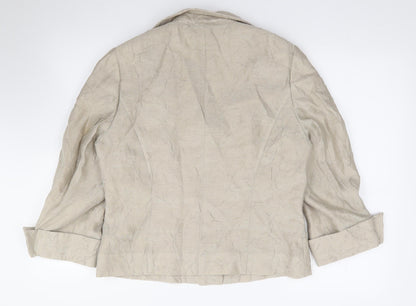 Peter Mantma Womens Beige   Jacket Blazer Size 14  Button