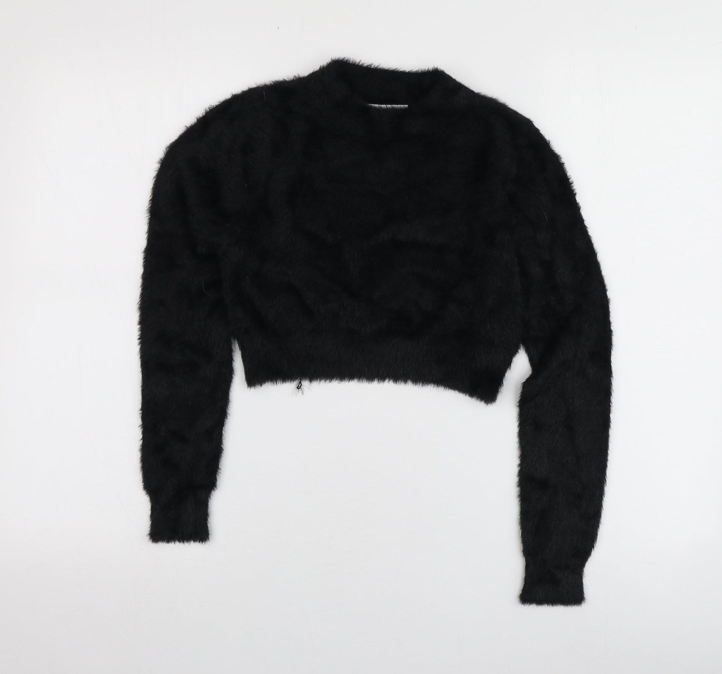 Sixth June Womens Black Round Neck  Nylon Pullover Jumper Size L