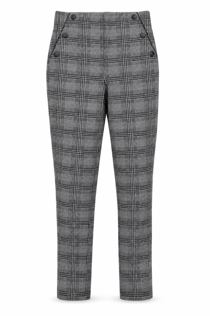 Stardivarius Womens Grey Plaid Polyester Trousers  Size M L27 in Regular