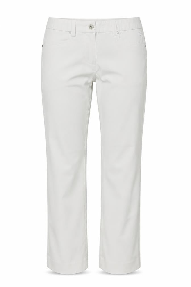 Abacus Womens White  Polyester Trousers  Size 4 L31 in Regular