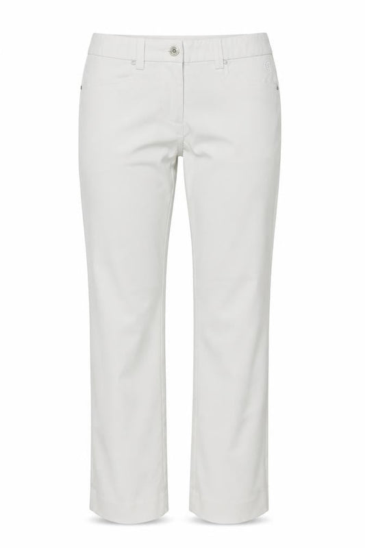 Abacus Womens White  Polyester Trousers  Size 4 L31 in Regular