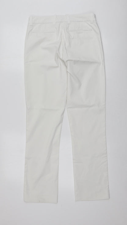 Abacus Womens White  Polyester Trousers  Size 4 L31 in Regular