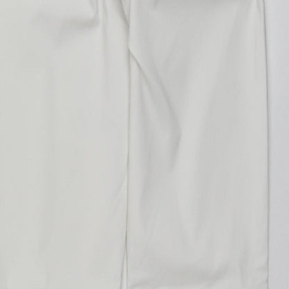 Abacus Womens White  Polyester Trousers  Size 4 L31 in Regular