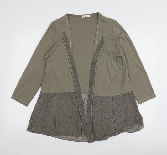 Kalisson Womens Green V-Neck  Polyester Cardigan Jumper Size XL