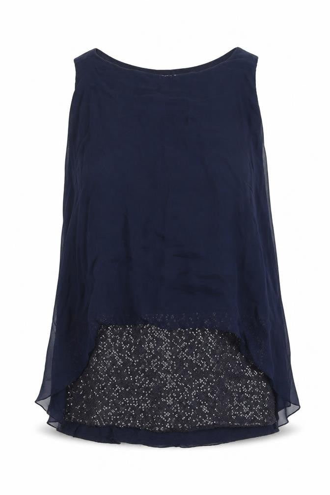 H Trend Womens Blue  Viscose Basic T-Shirt Size M Round Neck