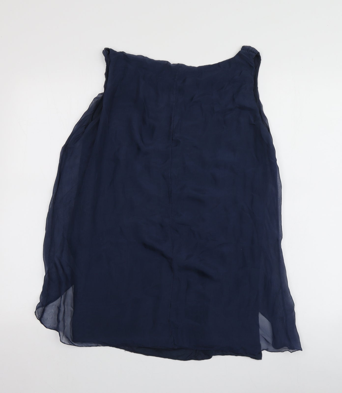 H Trend Womens Blue  Viscose Basic T-Shirt Size M Round Neck
