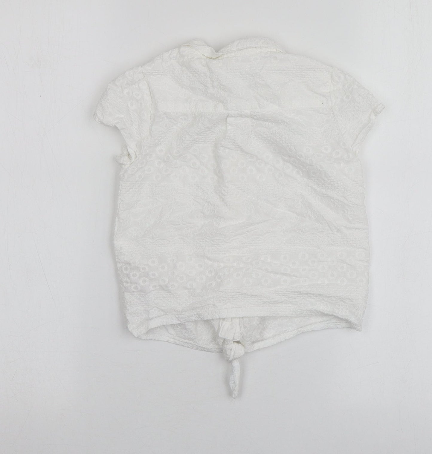 Debenhams Girls White  Cotton Basic Button-Up Size 9 Years Collared