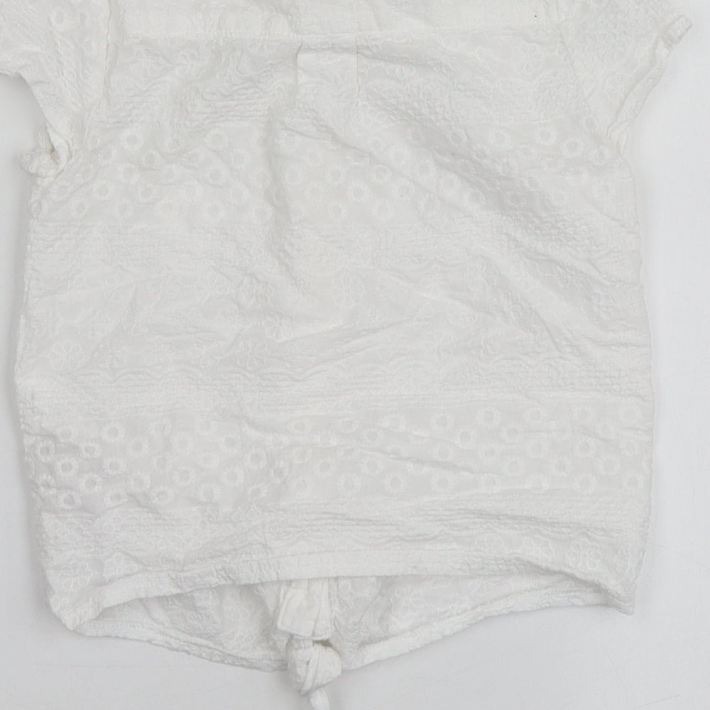 Debenhams Girls White  Cotton Basic Button-Up Size 9 Years Collared