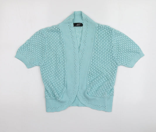 M3 Womens Blue V-Neck  Cotton Shrug Jumper Size M