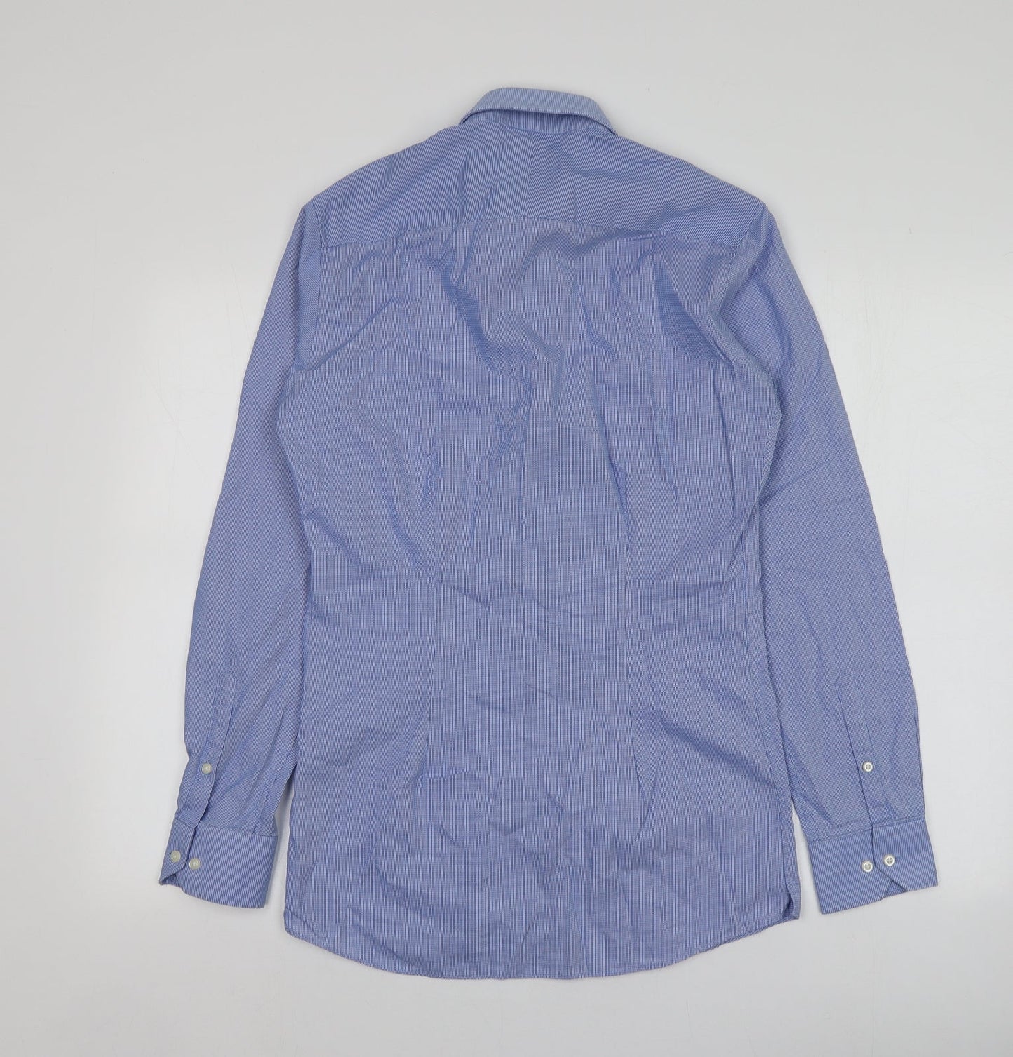 NEXT Mens Blue Striped Cotton  Button-Up Size S Collared