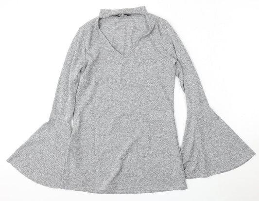 Select Womens Grey Round Neck  Polyester Pullover Jumper Size 10